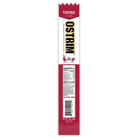 Ostrim 100% Grass-Fed Beef & Elk Stick Teriyaki